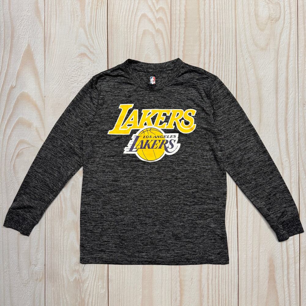 Los Angeles Lakers NBA Youth Size L (14-16) Long Sleeve T-Shirt & Short Charcoal - Picture 2 of 5